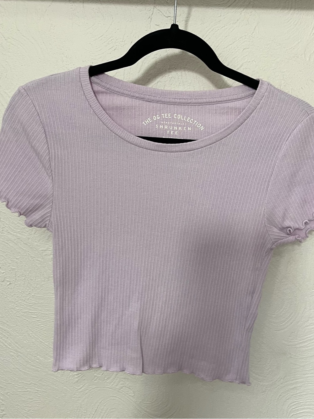 Aeropostale Lilac Ribbed Crop Tee